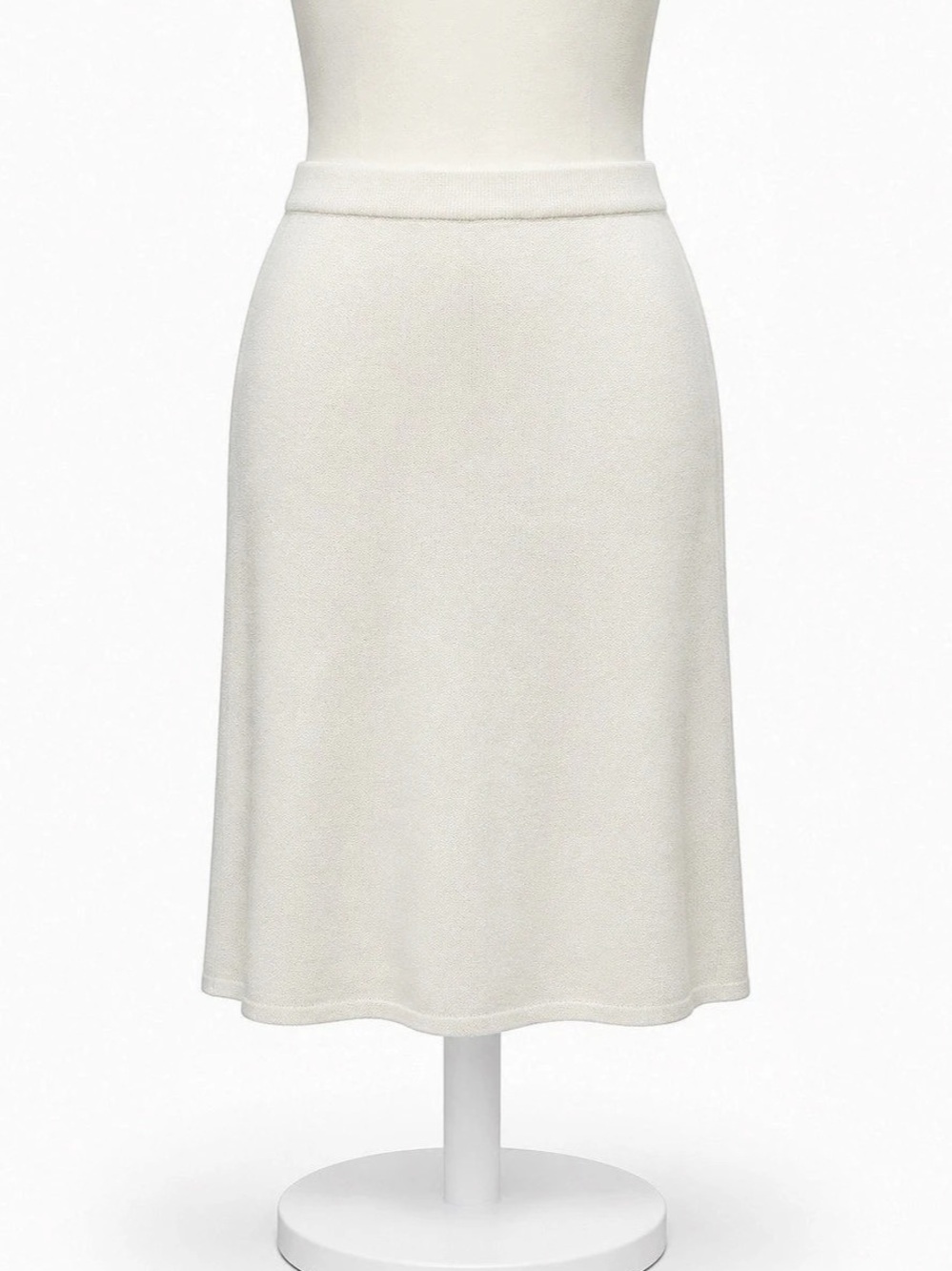 Casual Corner Knit Midi Skirt in White Size XL Like New